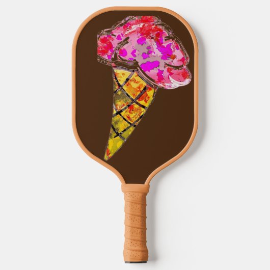 Ice Cream Cone Pickleball Paddle (Voorkant)