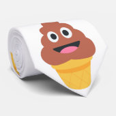Ice Cream Cone Poo Emoji mannen stropdas Menswear (Opgerold)