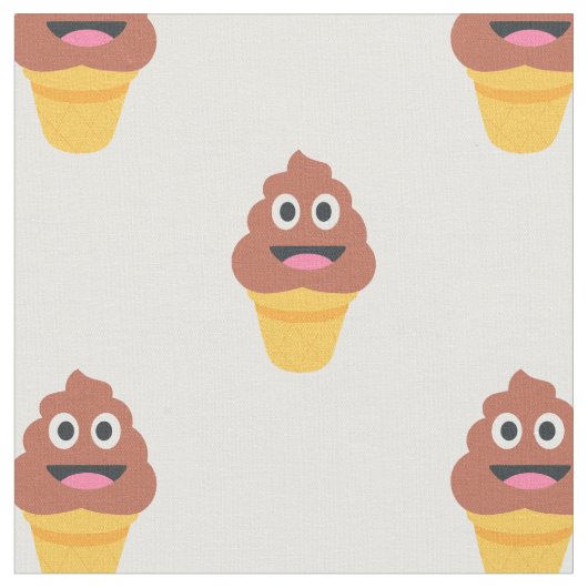 Ice Cream Cone Poo Emoji-stof Stof (Close Up)