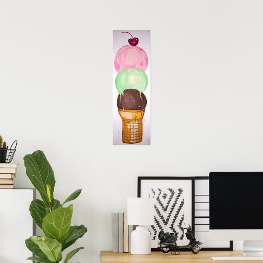"Ice Cream Cone" Poster (Thuiskantoor)