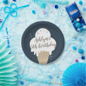 Ice Cream Cone Rainbow Sprinkles Kids Birthday Papieren Bordje (Feest)