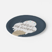 Ice Cream Cone Rainbow Sprinkles Kids Birthday Papieren Bordje (Gekanteld)