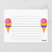 Ice Cream Cone Recipcard Briefkaart (Achterkant)