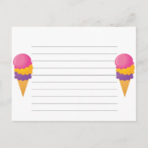 Ice Cream Cone Recipcard Briefkaart