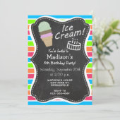 Ice Cream Cone; Retro Neon Rainbow Kaart (Staand voorkant)