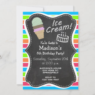 Ice Cream Cone; Retro Neon Rainbow Kaart