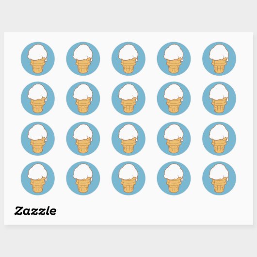 Ice Cream Cone Ronde Sticker (Vel)