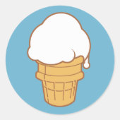 Ice Cream Cone Ronde Sticker (Voorkant)