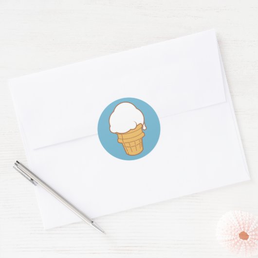 Ice Cream Cone Ronde Sticker (Envelop)