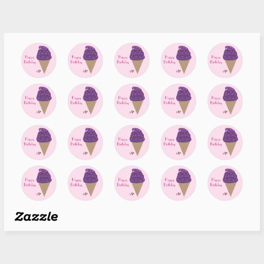 Ice Cream Cone Ronde Sticker (Vel)