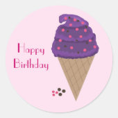 Ice Cream Cone Ronde Sticker (Voorkant)