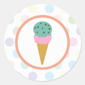 Ice Cream Cone Ronde Sticker (Voorkant)