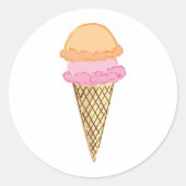 Ice Cream Cone Ronde Sticker (Voorkant)