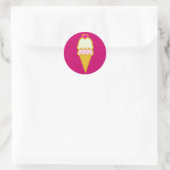Ice Cream Cone Ronde Sticker (Tas)