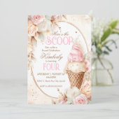 Ice cream cone  roze blush ice cream kaart (Staand voorkant)