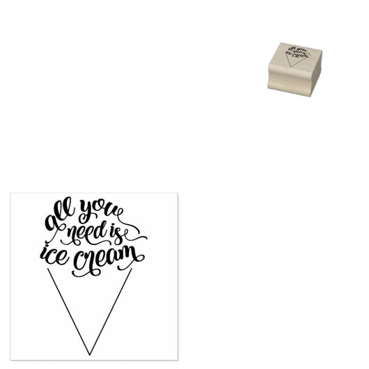 Ice Cream Cone Rubber Stempel (Gestempeld)