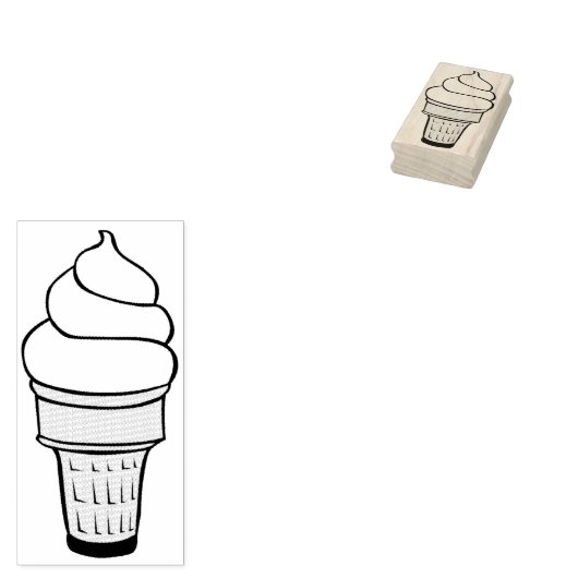 Ice Cream Cone Rubberstempel (Gestempeld)