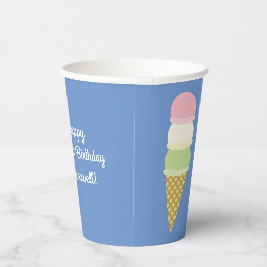 Ice Cream Cone Schattige 1e Verjaardag Kinderen Papieren Bekers (Rechts)