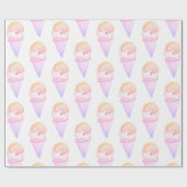 Ice Cream Cone schets | Roze & Paarse Vervagen Cadeaupapier (Vlak)