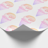 Ice Cream Cone schets | Roze & Paarse Vervagen Cadeaupapier (Hoek)