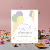 Ice Cream Cone Scoop Birthday Party Time Capsule Poster