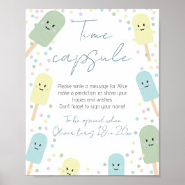 Ice Cream Cone Scoop Birthday Party Time Capsule Poster