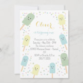 Ice Cream Cone Scoop Confetti Kids Birthday Kaart (Voorkant)