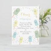 Ice Cream Cone Scoop Confetti Kids Birthday Kaart (Staand voorkant)