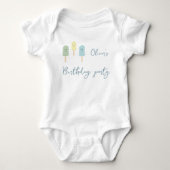 Ice Cream Cone Scoop Confetti Kids Birthday Romper (Voorkant)