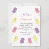 Ice Cream Cone Scoop Confetti Pink Birthday Party Kaart (Voorkant)
