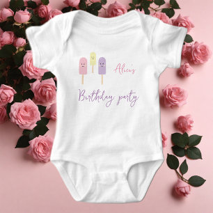 Ice Cream Cone Scoop Confetti Roze Kinderen van af Romper