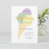 Ice Cream Cone Scoop Kinder Baby shower Kaart (Staand voorkant)
