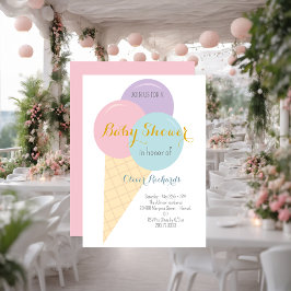Ice Cream Cone Scoop Kinder Baby shower Kaart