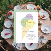 Ice Cream Cone Scoop Kinder Baby shower Kaart