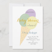 Ice Cream Cone Scoop Kinder Baby shower Kaart (Voorkant)