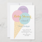 Ice Cream Cone Scoop Kinder Baby shower Kaart (Voorkant)