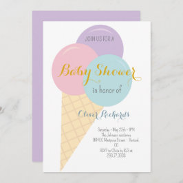 Ice Cream Cone Scoop Kinder Baby shower Kaart