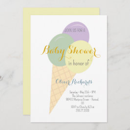 Ice Cream Cone Scoop Kinder Baby shower Kaart