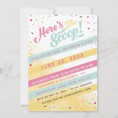 Ice Cream Cone Scoops Birthday Party Invitation Kaart (Achterkant)