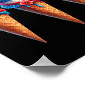 Ice Cream Cone Scoops Ontworpen Amerikaanse Vlag 4 Poster (Hoek)