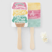 Ice Cream Cone Scoops Treat Bright Birthday Party Handwaaier (Voorkant en achterkant)