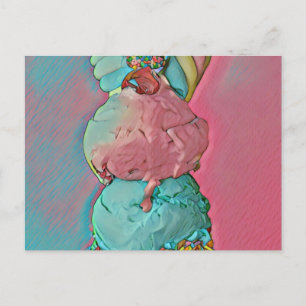 Ice cream cone sprinkles briefkaart