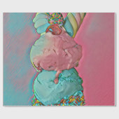 Ice cream cone sprinkles cadeaupapier (Vlak)