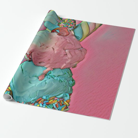 Ice cream cone sprinkles cadeaupapier (Uitgerold)