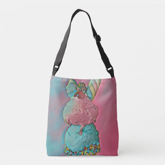 Ice cream cone sprinkles crossbody tas (Achterkant)