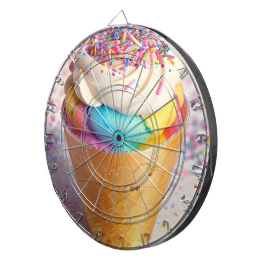 Ice Cream Cone Sprinkles Dartbord (Voorkant Rechts)