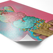 Ice cream cone sprinkles foto afdruk (Hoek)