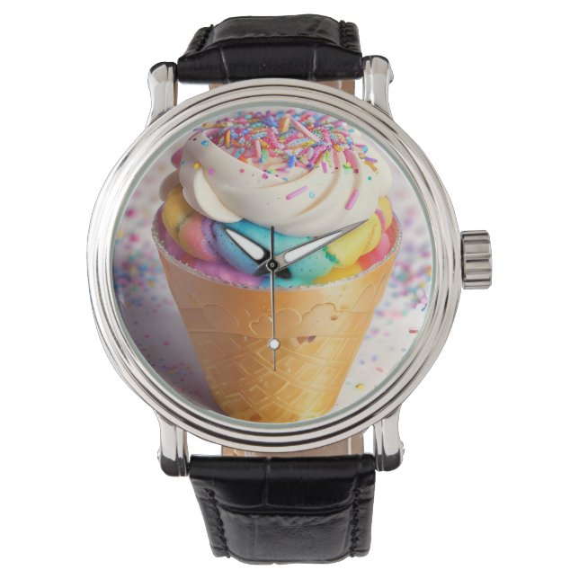 Ice Cream Cone Sprinkles Horloge (Voorkant)