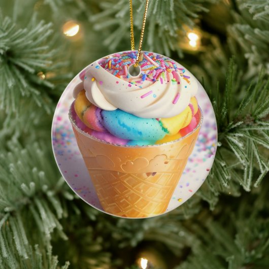 Ice Cream Cone Sprinkles Keramisch Ornament (Boom)