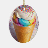 Ice Cream Cone Sprinkles Keramisch Ornament (Rechts)